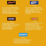 Mini gemengd chocolade bulkpakket, chocolade, 35 mini chocoladesnacks (Mars, Snickers, Bounty, Twix, Milky Way) als snoep, chocoladegeschenk, snoepdoos (710 g)