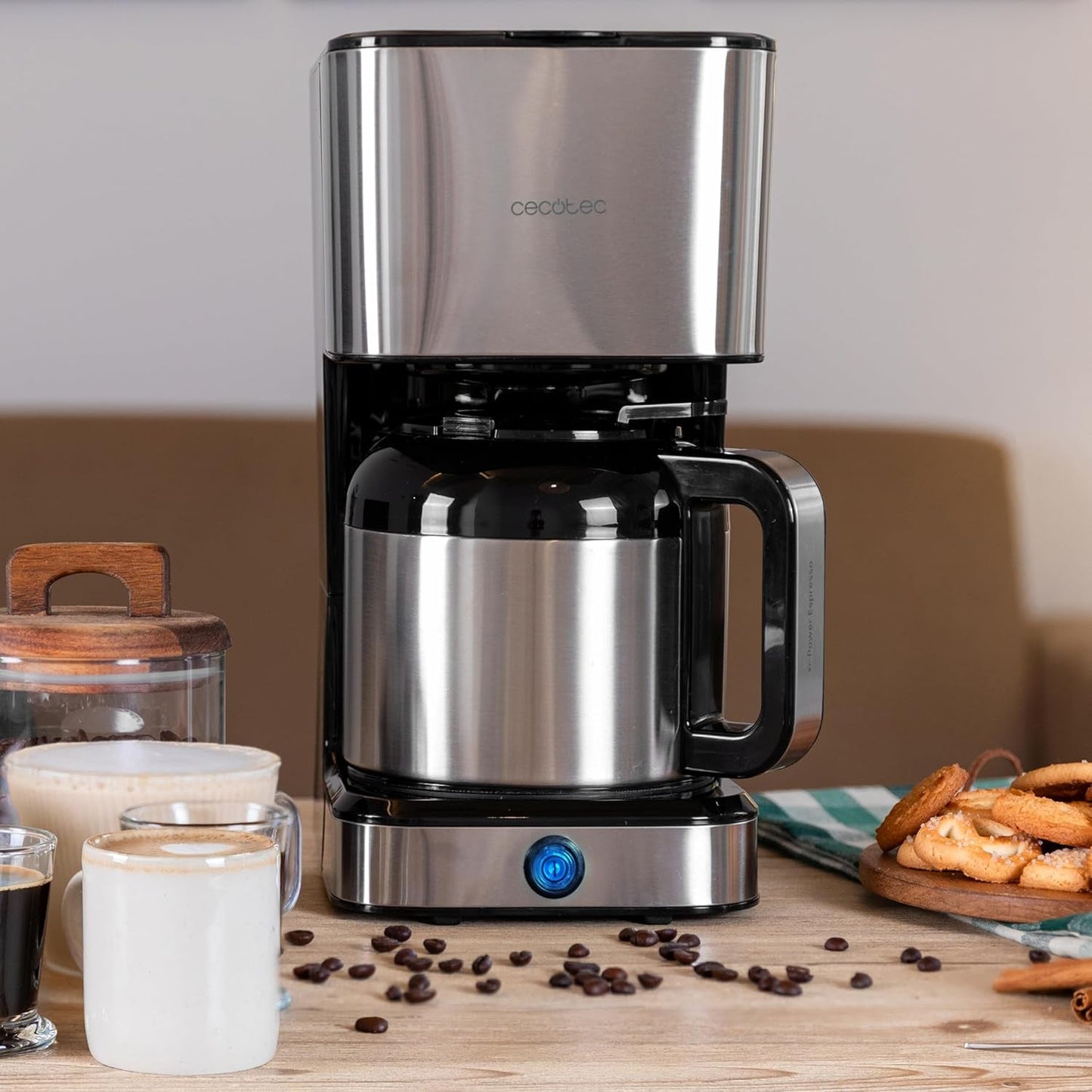 Cecotec Coffee 66 Drop & Thermo-drip koffiezetapparaat, 950 W, 1,2 l, 10 kopjes, ExtremeAroma-technologie, anti-druppelfunctie, waterniveau-indicator, herbruikbaar hoofdfilter, bescherming tegen oververhitting