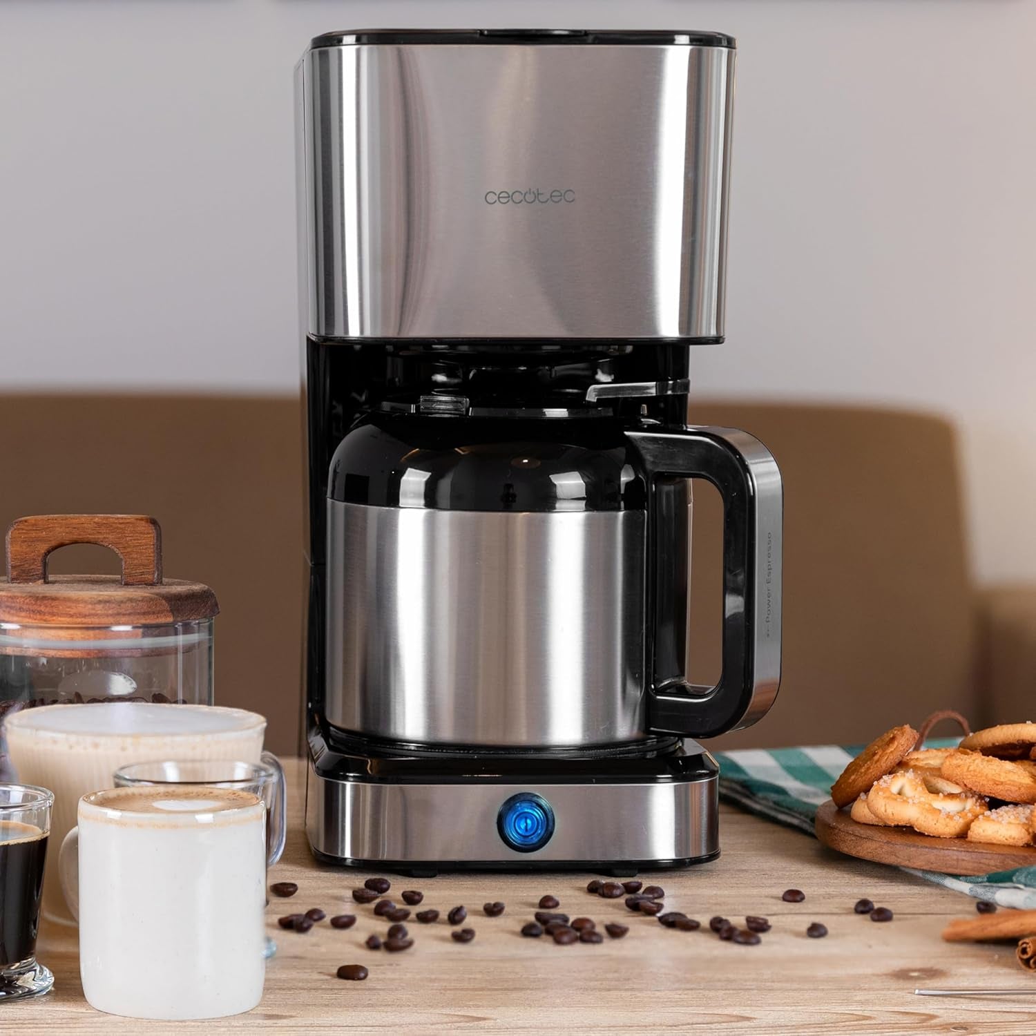 Cecotec Coffee 66 Drop & Thermo-drip koffiezetapparaat, 950 W, 1,2 l, 10 kopjes, ExtremeAroma-technologie, anti-druppelfunctie, waterniveau-indicator, herbruikbaar hoofdfilter, bescherming tegen oververhitting