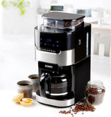 DOMO DO721K Espressomachine "Grind and Brew" - Bean-to-Cup-functie - LCD-display - Voor gemalen koffie of hele bonen - 1,5 L