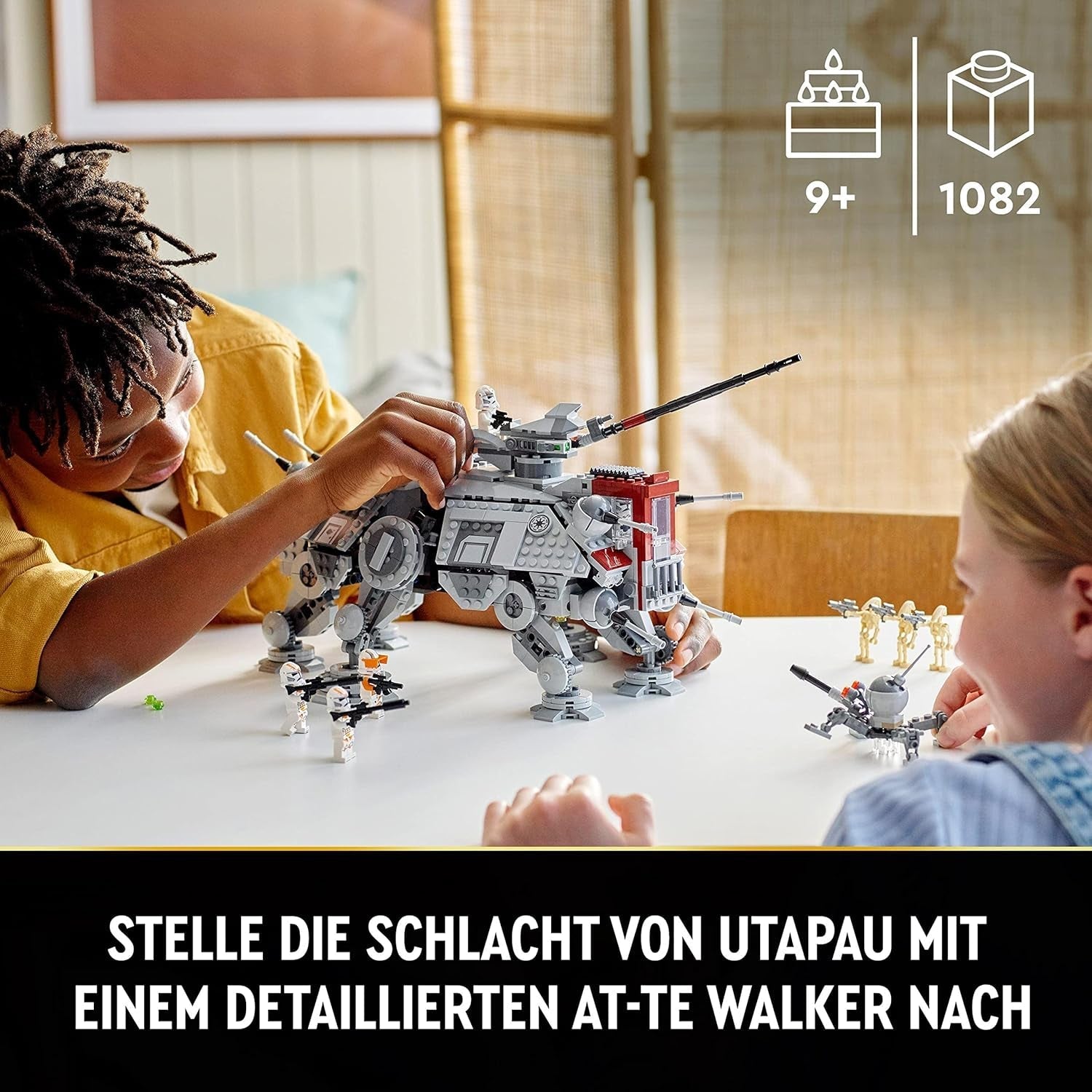 LEGO Star Wars At-Te Walker mobiel speelgoedmodel minifiguurset inclusief 3 Clone Troopers, Battle Droids en Dwarf Spider Droid 75337 Bouwsets Bekijk de LEGO-Store