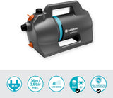 Gardena 4100 Silent tuinpompset: zeer stille en innovatieve irrigatiepomp met 3,5 m zuigaansluiting en 20 m klassieke slang, 4100 l/u stroom, 550 W motor, waterdicht, zuinig (9051-20)