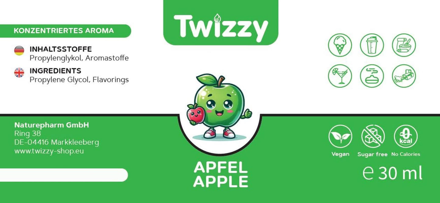 Twizzy, geconcentreerd appelaroma, 30 ml Aromas Naty Shop