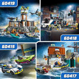 LEGO City Autoachtervolging met politieauto en muscle car, speelgoedtrein met 2 raceauto's, politiecadeau voor kinderen, jongens en meisjes vanaf 6 jaar, set met politieagent en minifiguren Ganovin 60415 Bouwsets Besuche den LEGO-Store