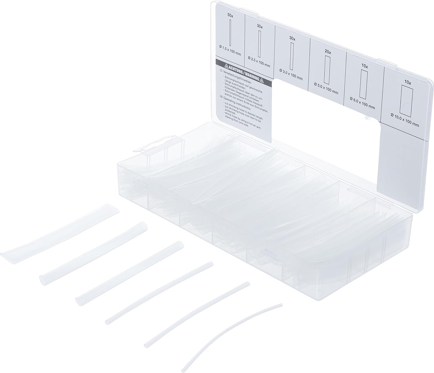 BGS 8123 | Assortiment krimpkousen | 100 stuks | Kleurrijk | Verhouding 2:1 | 6 maten | Inclusief bijpassende doos