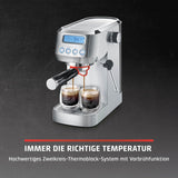 CASO EspressoGourmet Crema - Portafilter espressomachine met melkopschuimer, espresso, cappuccino, roestvrijstalen portafilter, ULKA 20 bar pomp, koffiezetapparaat, gemalen koffie, ESE capsules