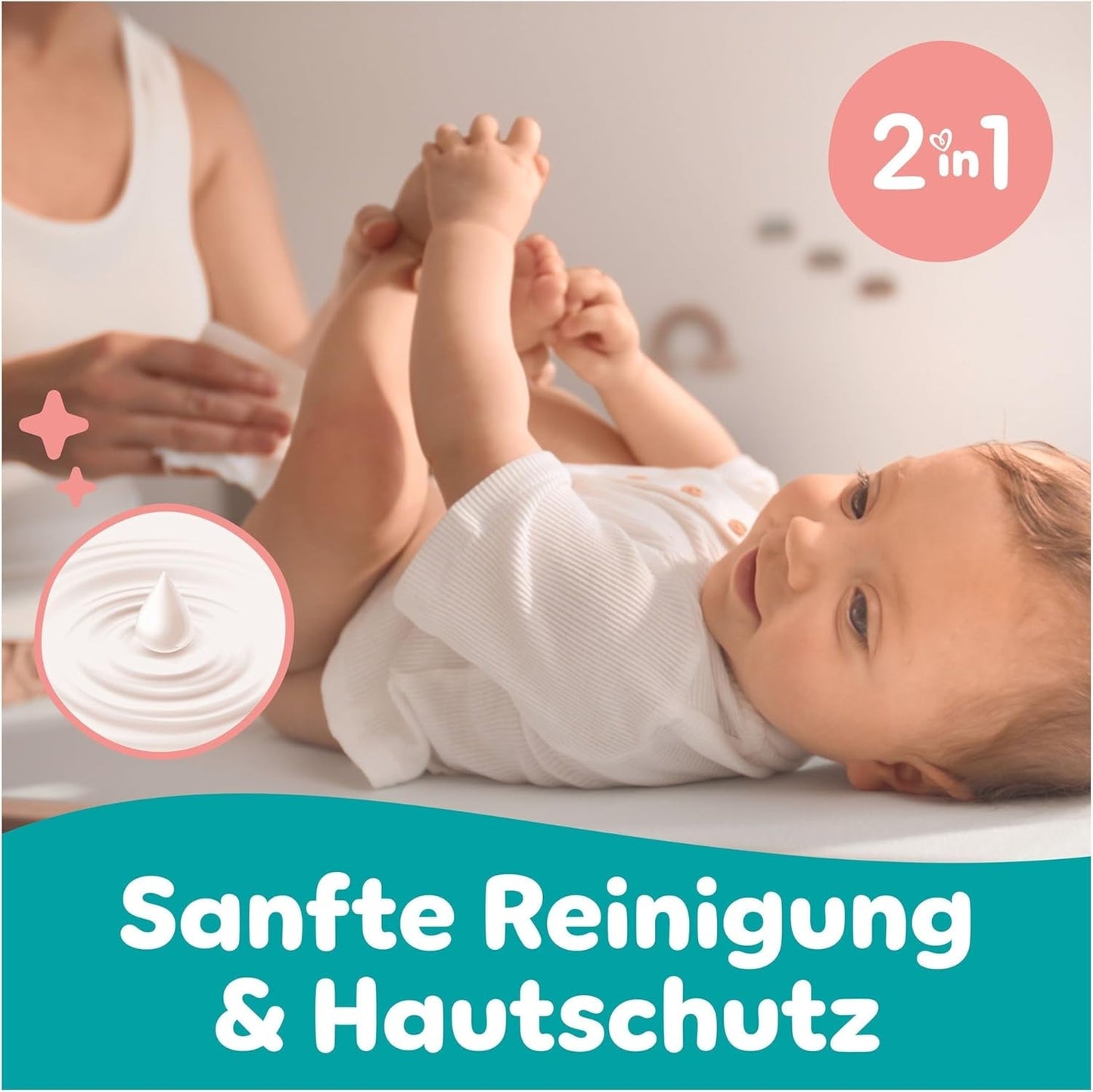 Pampers Sensitive babydoekjes, 15 stuks van 80 doekjes, 1200 babydoekjes, 2-in-1 zachte reiniging en huidbescherming