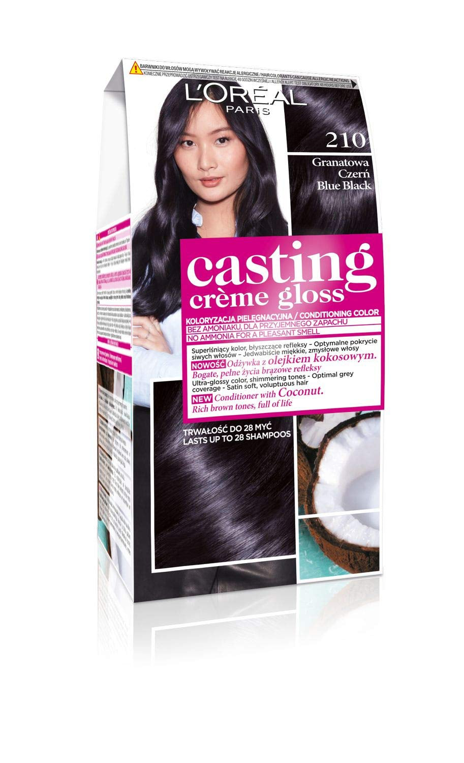 L'Oréal Paris Casting Crème Gloss 210 Haarkleur - Marineblauw Zwart Naty Shop Haarverf 210 Haarkleur - Marineblauw Zwart 1 G (1 pakje)