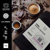 KING'S COFFEE - WHITE EDITION - lichte blend 100% Arabica uit Ethiopië, Mexico, Peru en Tanzania - kleine batching in Italië - hele espressobonen voor portafiltermachines - 1 kg
