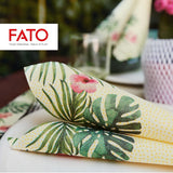 Fato - Droogpapieren servetten, airlaid, textieleffect, verpakking van 50 servetten, 40X40 gevouwen in 4-formaat, Tropicana Decor