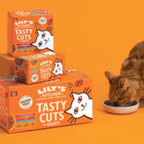 Lily's Kitchen, gemaakt met natuurlijke ingrediënten, heerlijke hapjes in kippensaus, natvoer voor volwassen katten, blik van 70 g