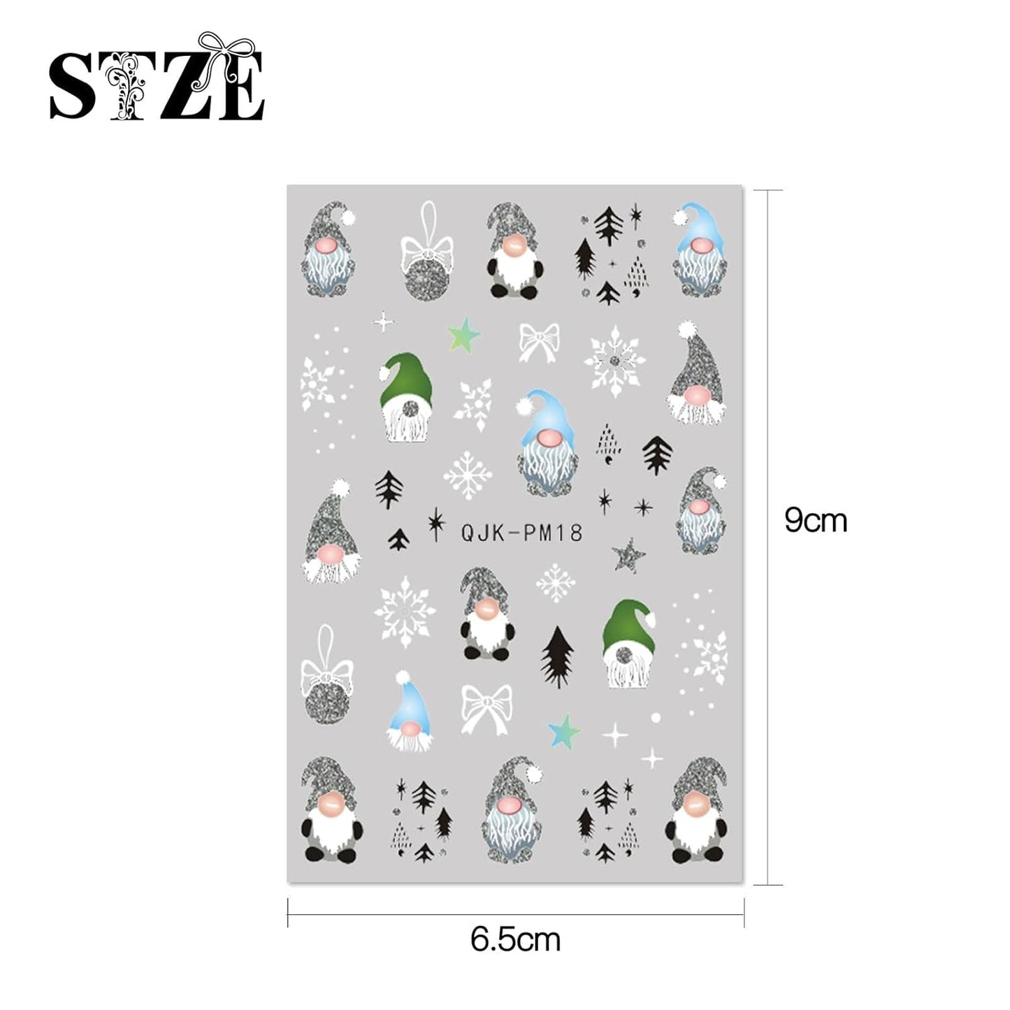 JMEOWIO Nagelsticker Glitzer Weihnachten 10 Blatt Nail Art Sticker Selbstklebend Nagelaufkleber Schneeflocken Winter Decoratie Nageldesign Zubehör