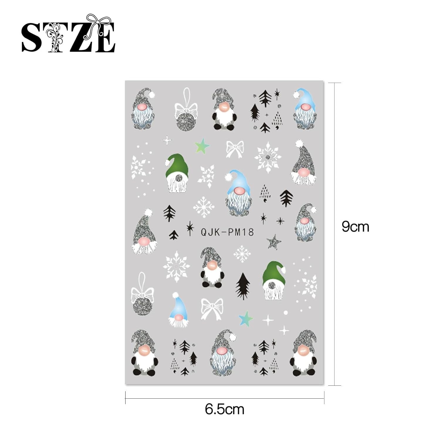 JMEOWIO Nagelsticker Glitzer Weihnachten 10 Blatt Nail Art Sticker Selbstklebend Nagelaufkleber Schneeflocken Winter Decoratie Nageldesign Zubehör