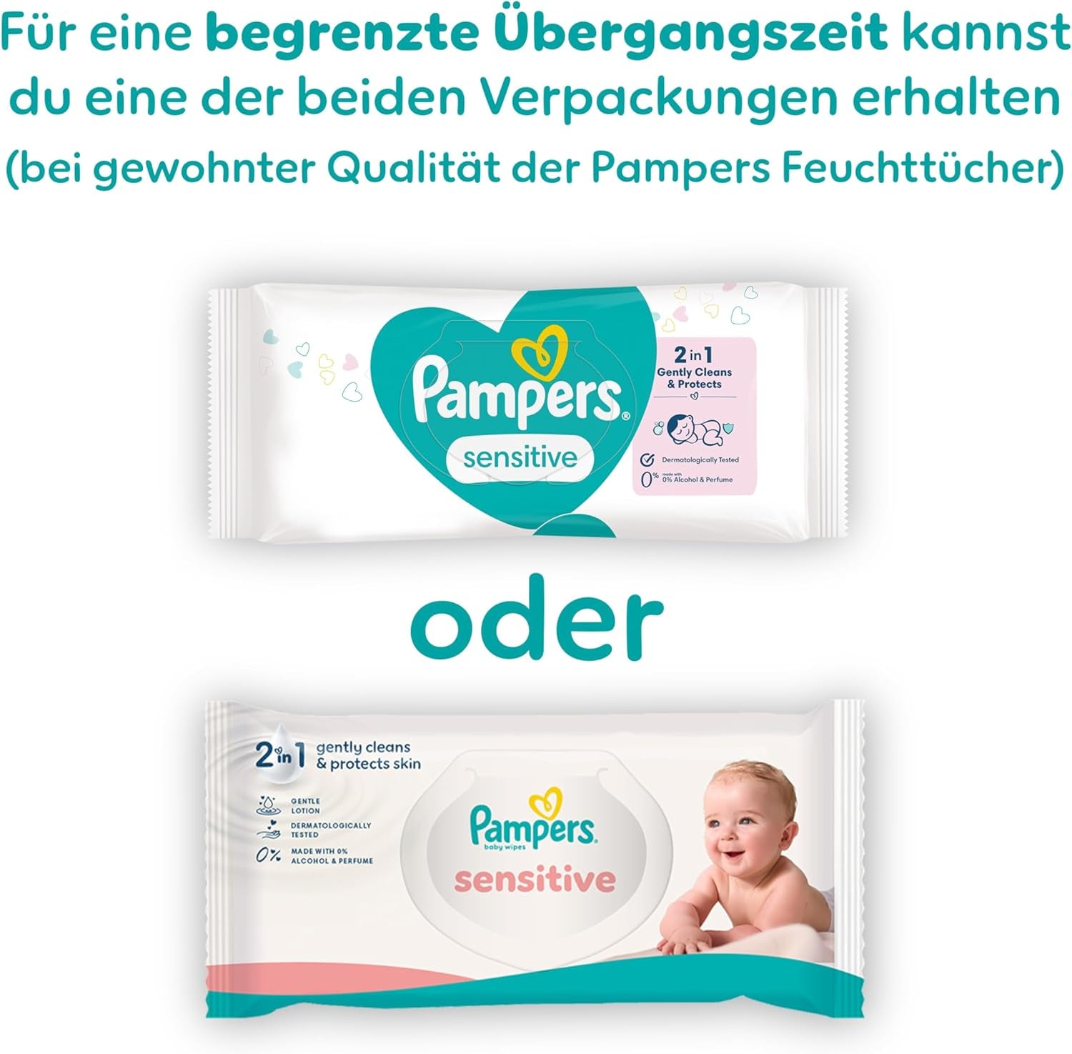 Pampers Sensitive babydoekjes, 15 stuks van 80 doekjes, 1200 babydoekjes, 2-in-1 zachte reiniging en huidbescherming