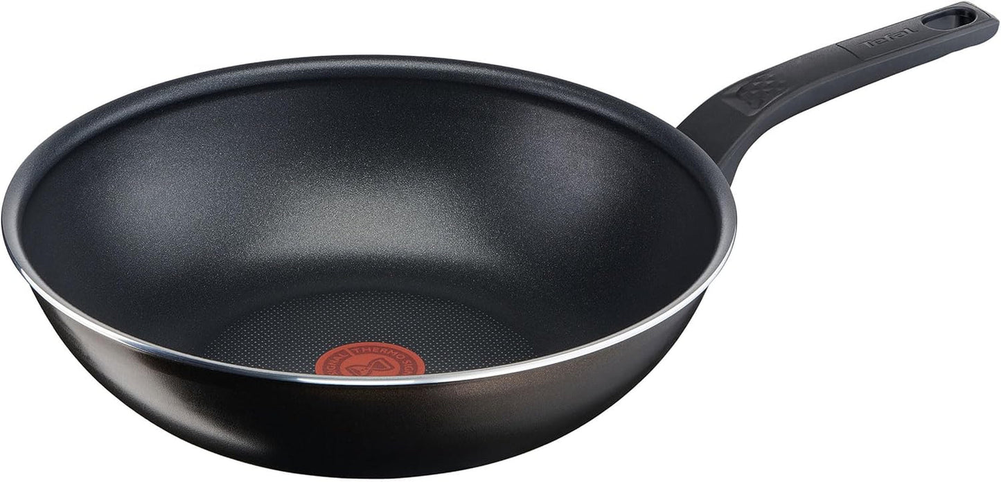 Tefal Easy Cook & Clean, antiaanbaklaag, temperatuurindicator, niet aanbevolen voor inductie Potten en pannen Naty Shop Wokpan 28 Cm