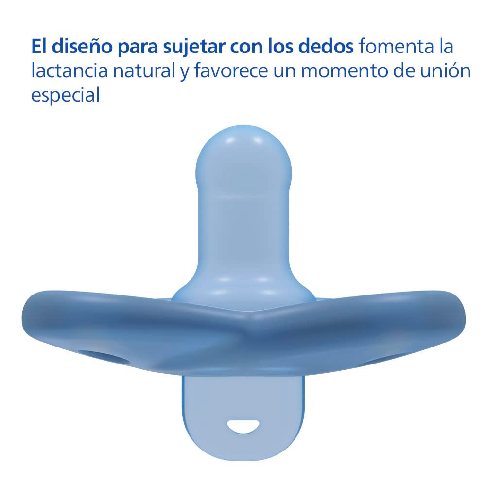 Philips AVENT Soothie - BPA-vrije fopspeen voor baby's van 0-6 maanden, blauw/lichtblauw (model SCF099/21)