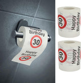 Set van 4 toiletpapieren "Happy 40th birthday" │40th birthday 24 meter 2-stoffen 180Gr/Qm │ Toiletpapier motief toiletpapier (4 X toiletpapier 40)