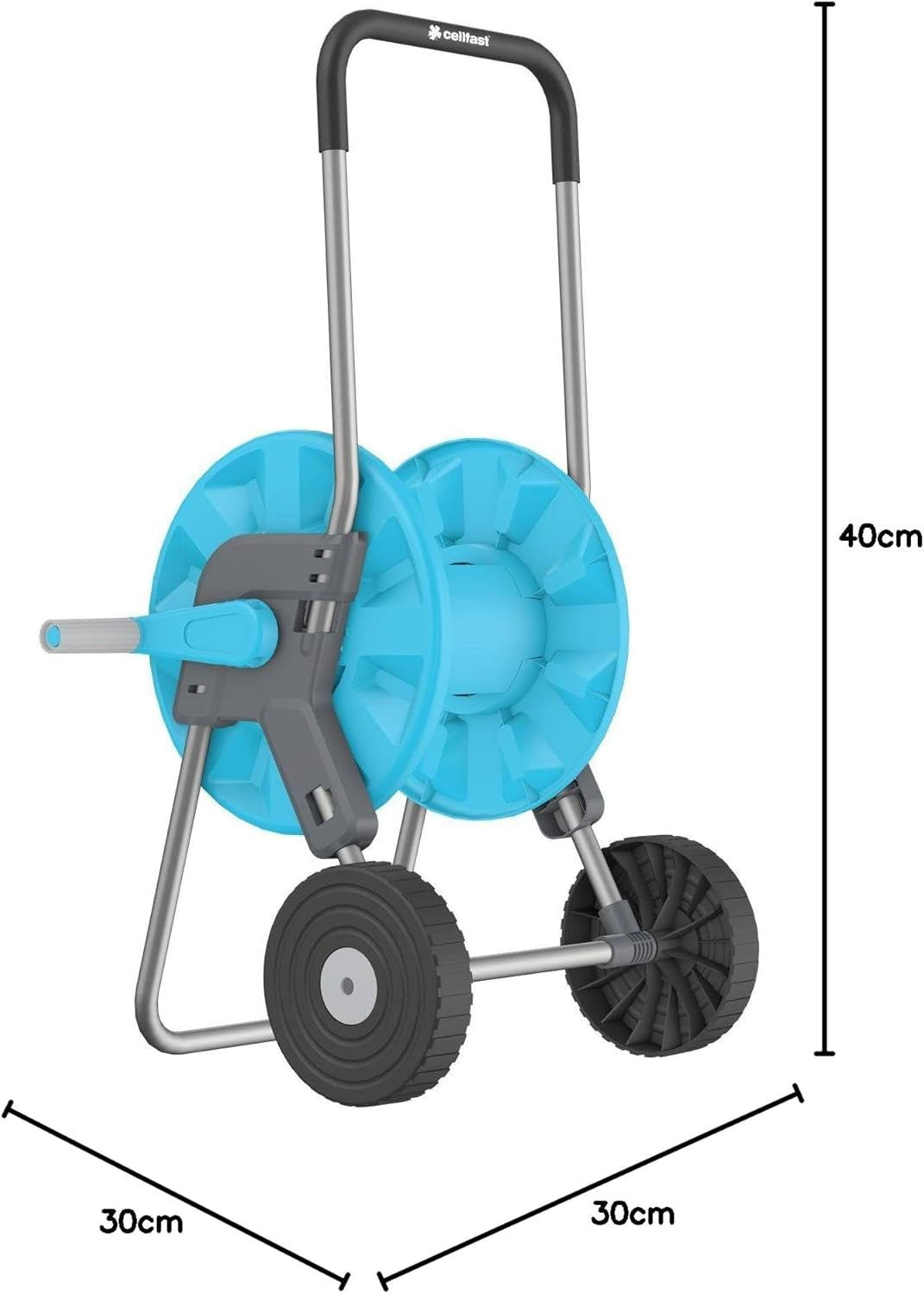 CELLFAST Tuinslangwagen 2 Wielslanghaspel Corrosiebestendig Tuinslanghaspel Voorkomt Slangbuigen 1/2" 45m Aluplus