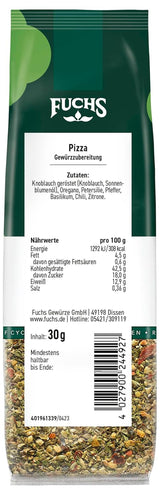Fuchs Gewürze - Pizza Gewürzzubereitung in recyclebaar Nachfüllbeutel, Gewürzmischung mit Italianen Kräutern, ideaal voor Bruschetta - 30 g