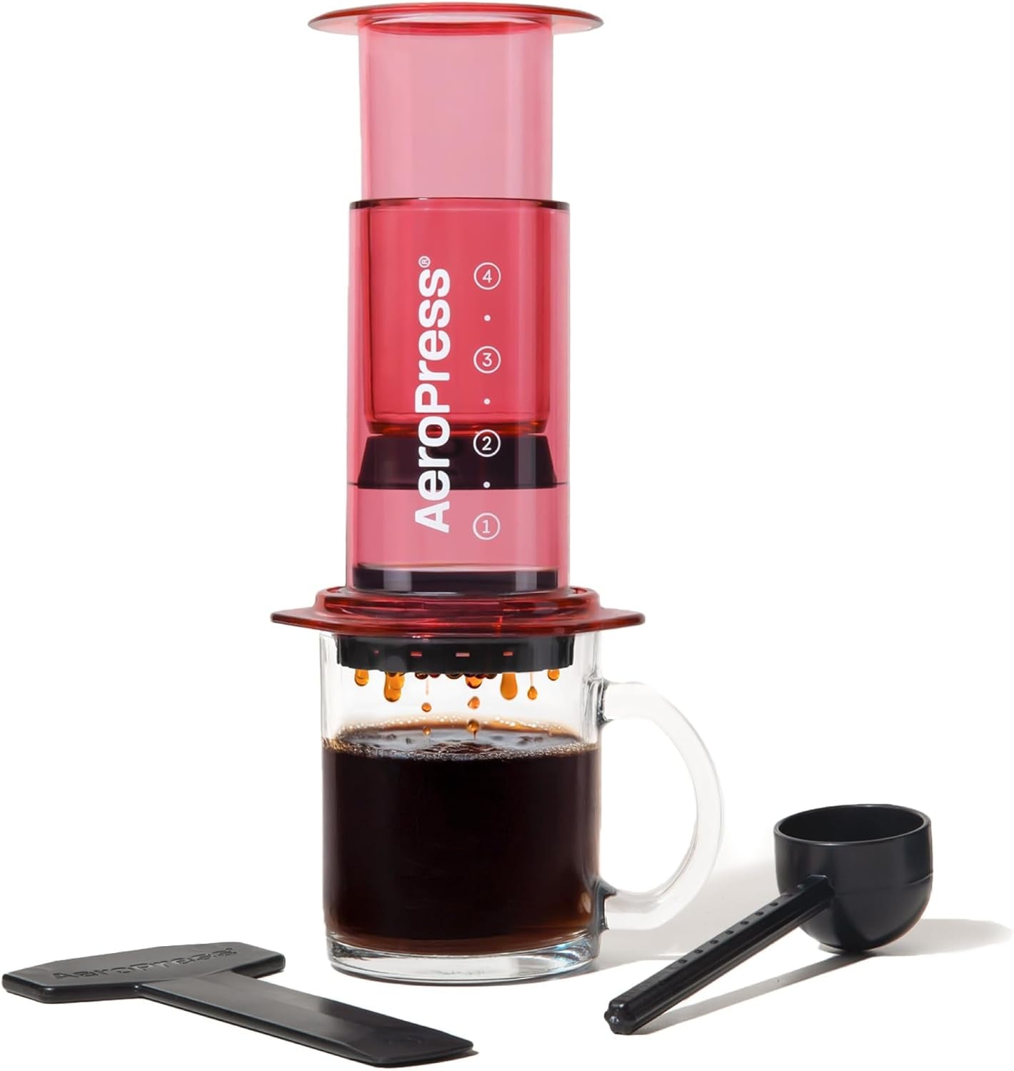 AeroPress origineel koffie- en espressoapparaat, draagbaar barista-koffiezetapparaat met kamer, plunjer en filters, snelkoffie- en espressoapparaat