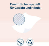 BIOLANE - Vochtige doekjes voor baby's, gezicht en handen - Extra zachte reinigingsdoekjes voor hygiëne - Vochtige doekjes voor baby's vanaf de geboorte - Alcoholvrij - 12 x 64 doekjes (768 doekjes)