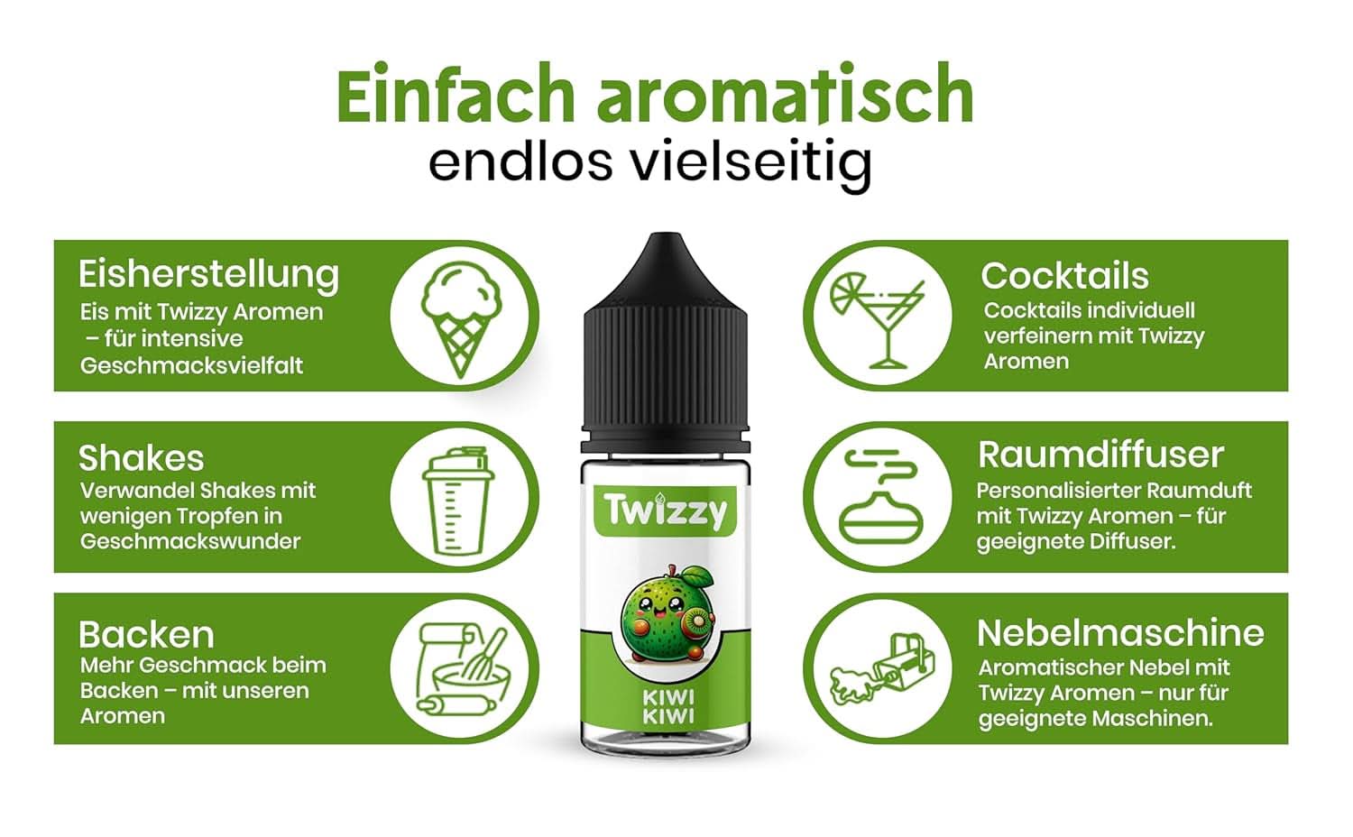 Twizzy Geconcentreerd Kiwi-aroma, 30 ml Aroma's Naty Shop