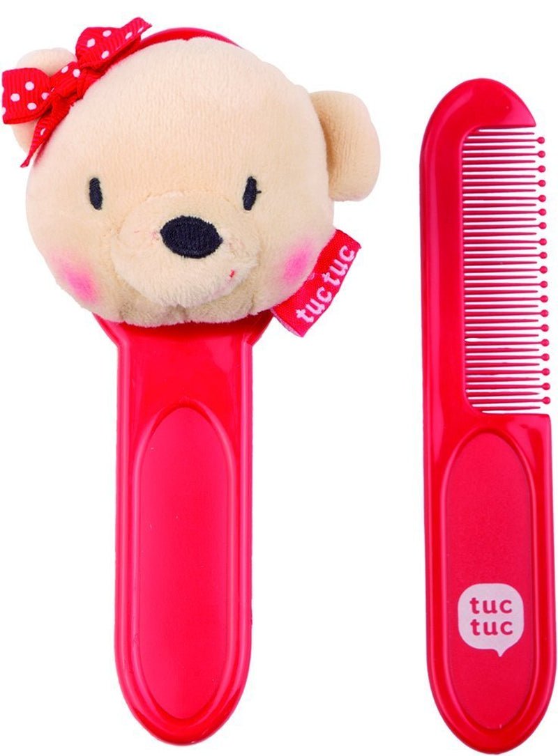 6525 Borstel+kam voor meisje Life In The Air, rood Kinderen - Bad- en huidverzorging Naty Shop Standaard titel