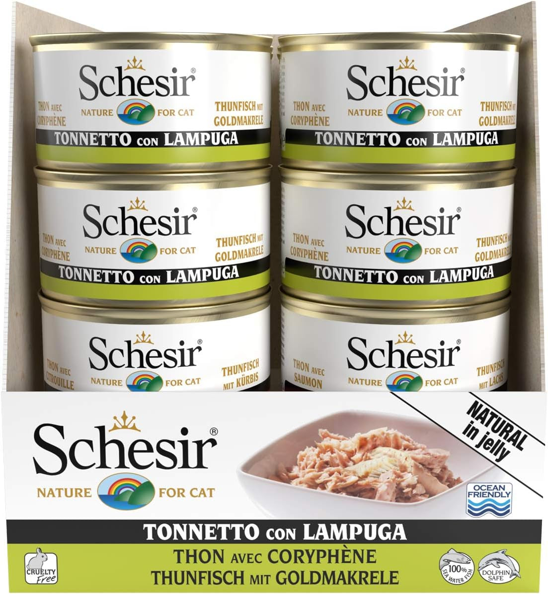 Cat Jelly Thunfisch met Goldmakrele, Katzenfutter nass in Gelee, 24 Dosen x 85 g
