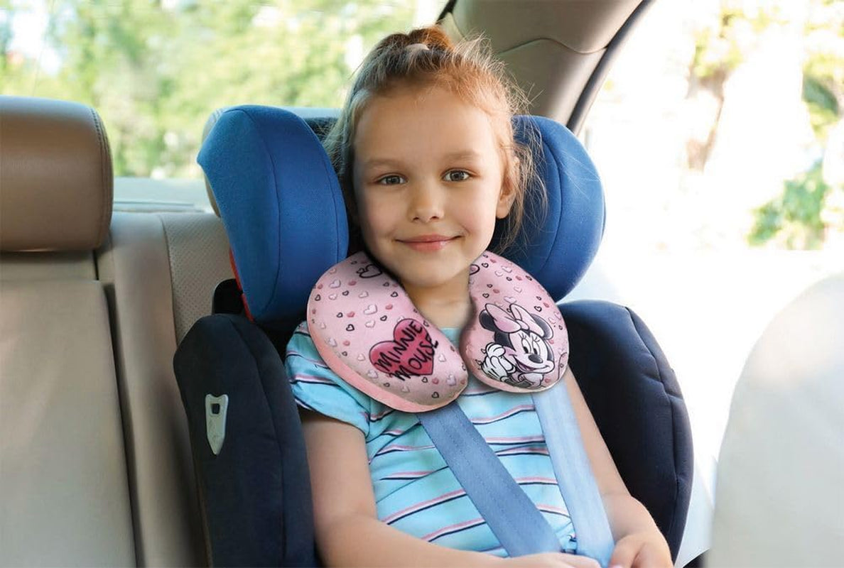 Tataway in Viaggio SI groeit - Disney Minnie Mouse reiskussen | Zacht fluweelachtig materiaal | Handwas 30° | Vulling met microparels | Kinderzitje geschikt vanaf 3 jaar, Roze, one size, fluweel Reiskussens Naty Shop