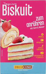 DECOCINO Biscuit Backmischung (250 G) – Einfache Zubereitung – Gelingsicher – Zum Backen Von Luftigen Biskuitböden, Creme-Torten, Biskuitrollen Uvm. Standaardtitel Naty Shop