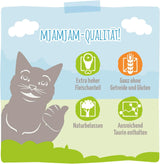 MjAMjAM - Premium natvoer voor katten - Malse eend en gevogelte met heerlijke wortelen, 1 pakje (1 x 400 g), graanvrij met extra vlees