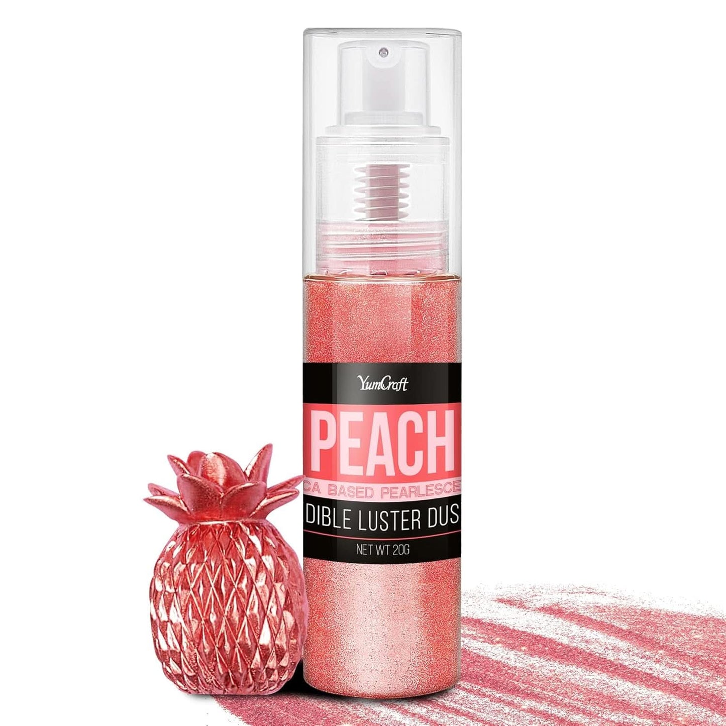 Eetbare glitterspray, 20 gram Naty Shop Perzikrood