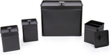 Salter BW12614EU7 Kuro Opbergdozenset - 4 Keukencontainers Brood/Thee/Koffie/Suiker Vierkante Organizer Boxen Gemakkelijk schoon te maken Houd voedsel vers Zwarte voedselopbergdozen Naty Shop