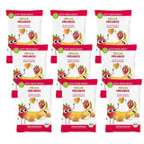 100% Aardbei Biologische Fruitchips Gevriesdroogde Aardbeienchips, verpakking van 12 (12 x 12 g) en Crispy Hearts Banana & Strawberry Biologische kinder- en babysnack (9 x 30 g) 270 g