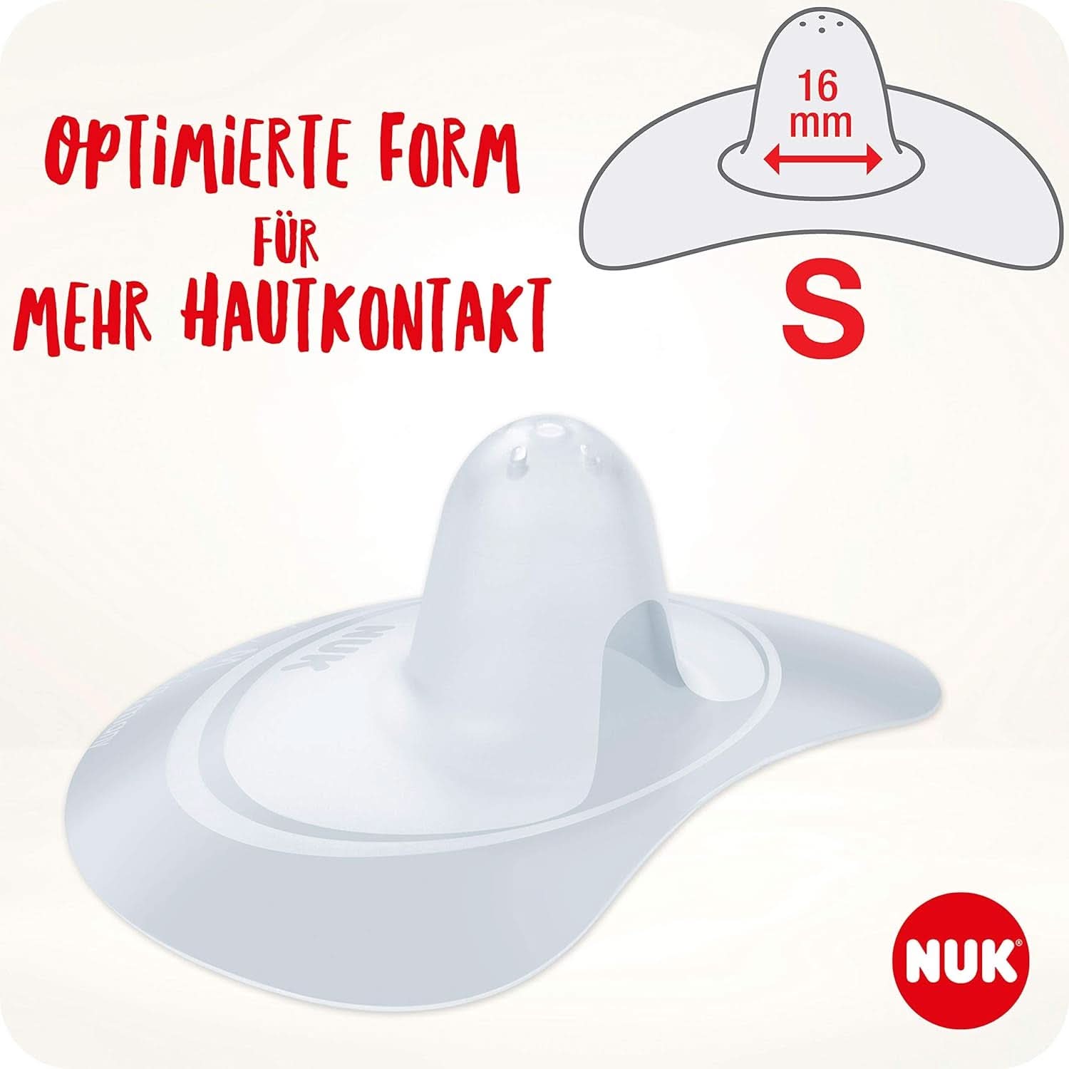 NUK tepelhoedjes | Tepelhoedjes voor borstvoeding | Beschermt tegen pijnlijke tepels | Dunne siliconen | Maat S (16 mm) | 2 stuks Babyvoeding en borstvoedingsaccessoires Naty Shop