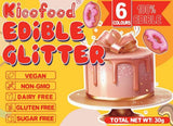 Eetbare glitters, set van 6 tinten, 5 gram Glitter Naty Shop