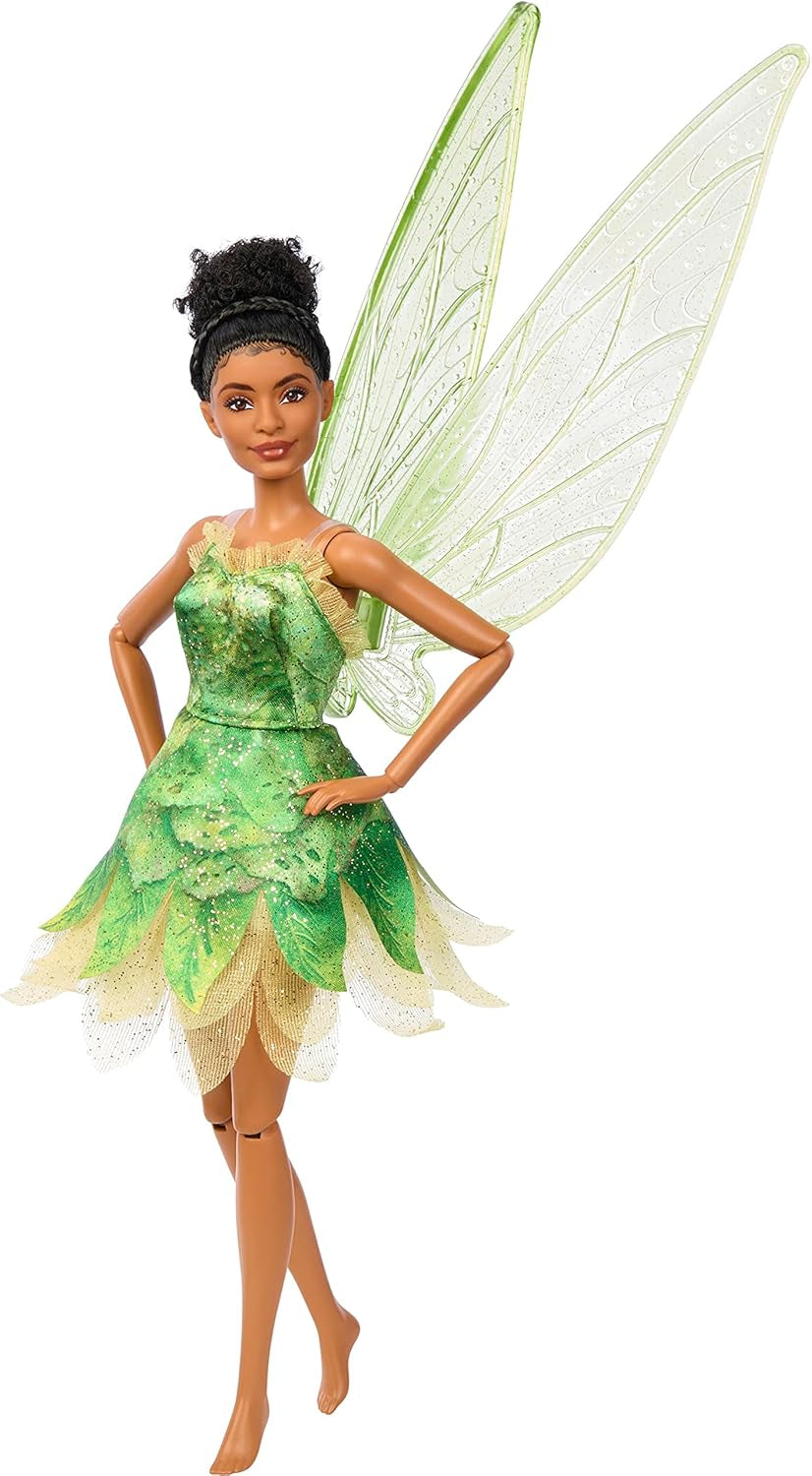 Disney Peter Pan en Wendy Tinker Bell pop met beweegbare vleugels en groene jurk Op film geïnspireerd cadeau voor kinderen om scènes na te spelen of eigen avonturen te beleven HNY37