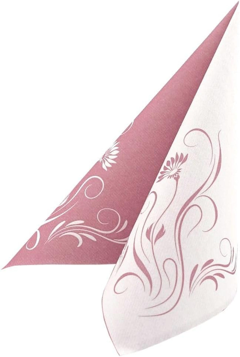 Appartina Elegantia 40X40 Cm Stofachtige Airlaid Servetten, Hoge Kwaliteit Bruiloft Servet, Stofachtige Bruiloft Servetten Wegwerp Servetten voor Verschillende Gelegenheden (Oud Roze)