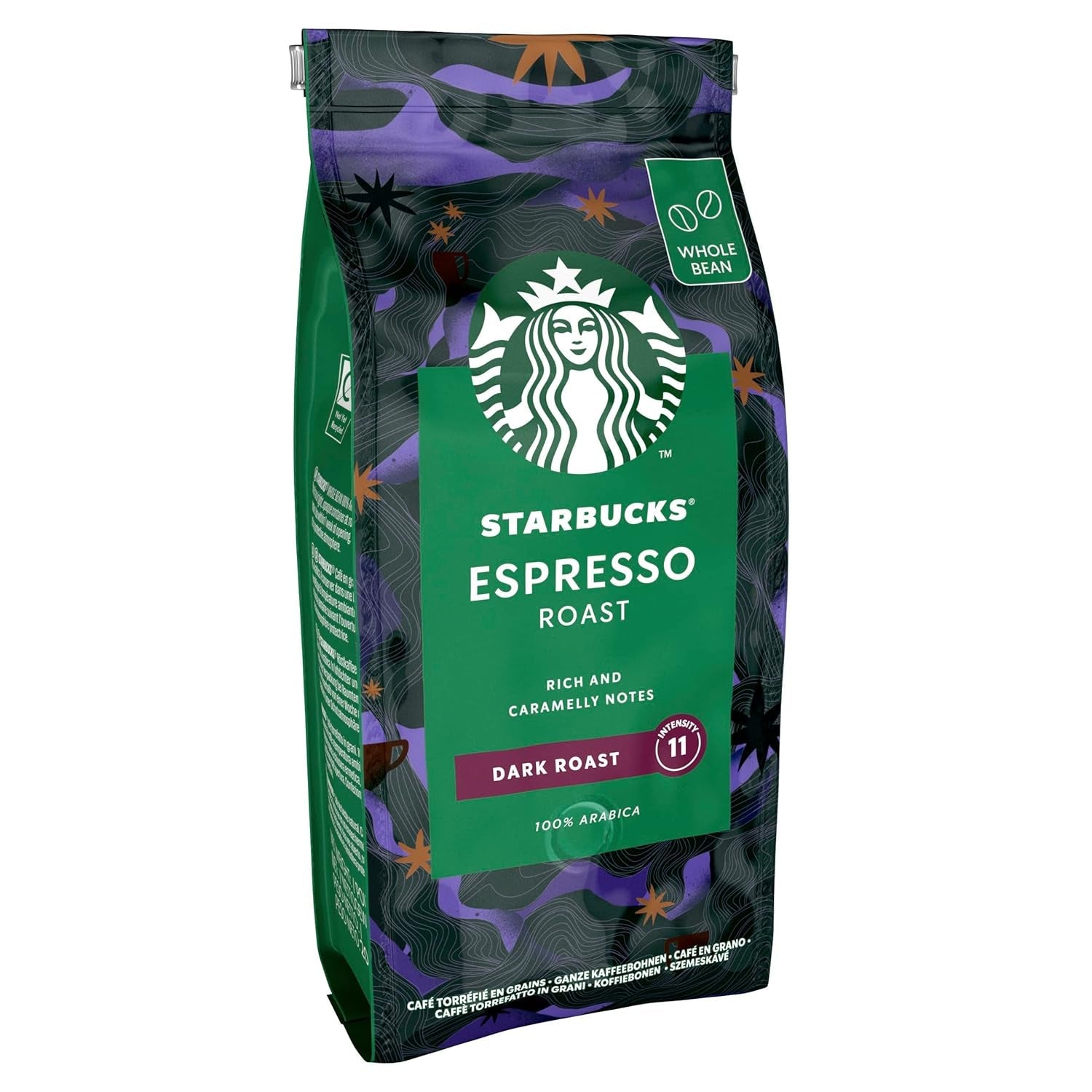 STARBUCKS Espresso Roast, Black Roast, Hele Koffiebonen 200g (Pak van 6)