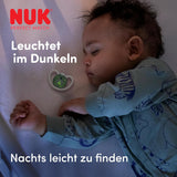 NUK Perfect Match Air Nachtfopspenen voor baby's | 0-6 maanden | Glow-in-the-dark-fopspenen die de luchtcirculatie bevorderen en kwijlen voorkomen | 95% acceptatie door baby's** | Leeuw | Pak van 2