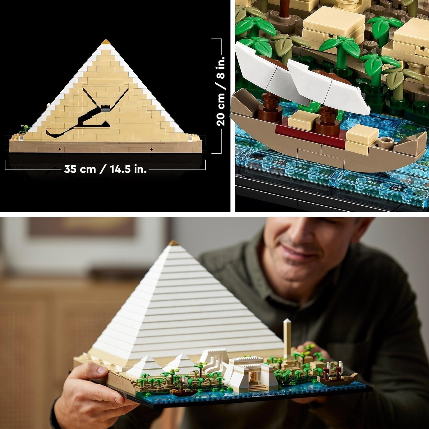 LEGO 21058 Architectuur De Piramide van Cheops Bouwpakket voor ambacht als creatieve hobby, cadeau-idee voor volwassenen, mannen, vrouwen, moeder, vader, creatieve activiteit, beroemde bezienswaardigheden Collectie Bouwsets Besuche in LEGO-Store