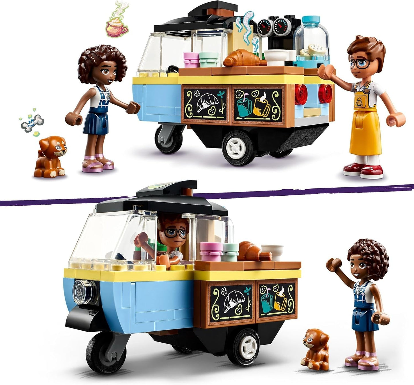 LEGO Friends Rolling Café Klein bakspeelgoed voor kinderen, cadeau voor meisjes en jongens vanaf 6 jaar, educatief speelgoed met Aliya, Jules en Aira de hond 42606 Bouwsets Beuche in LEGO-Store