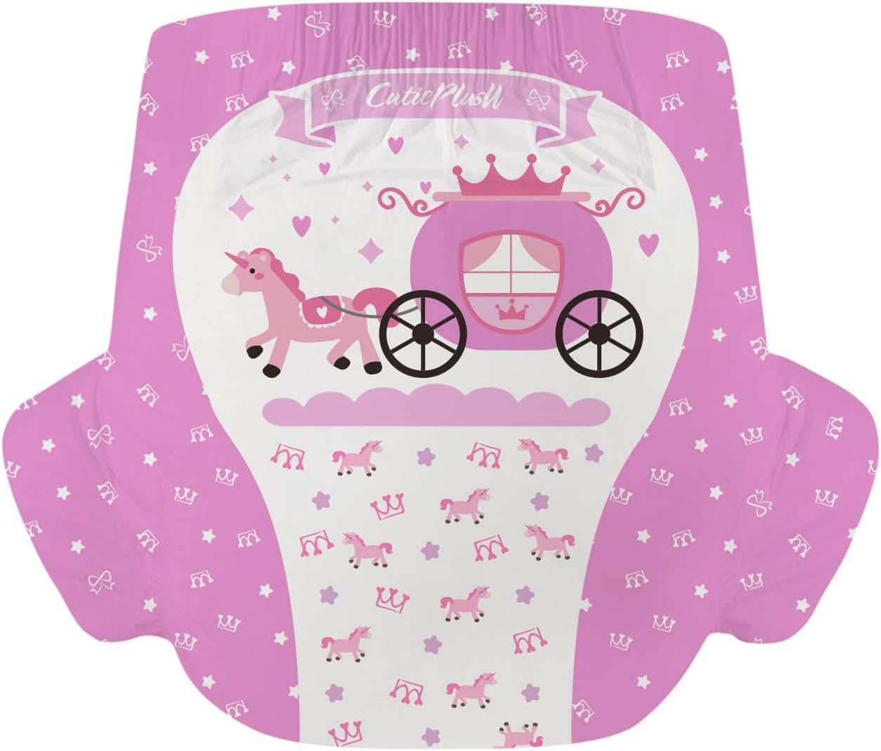 CutiePlusU luiers voor volwassenen, 10 stuks, wegwerpincontinentieslipjes met laken voor dames en heren, maximaal absorptievermogen 's nachts - kleine prinses (grote maat 94-119 cm)