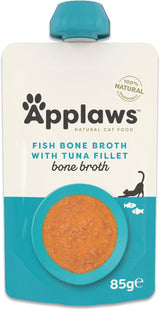 Applaws 100% natuurlijk kattennatvoer - visgratensoep met tonijn, 12 filterzakjes x 85 g