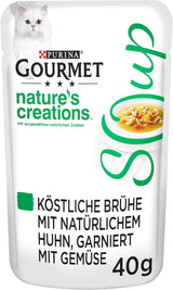 Gourmet Kristalsoep voor katten met kip en natuurlijke groenten, 32 stuks (32 x 40 g)