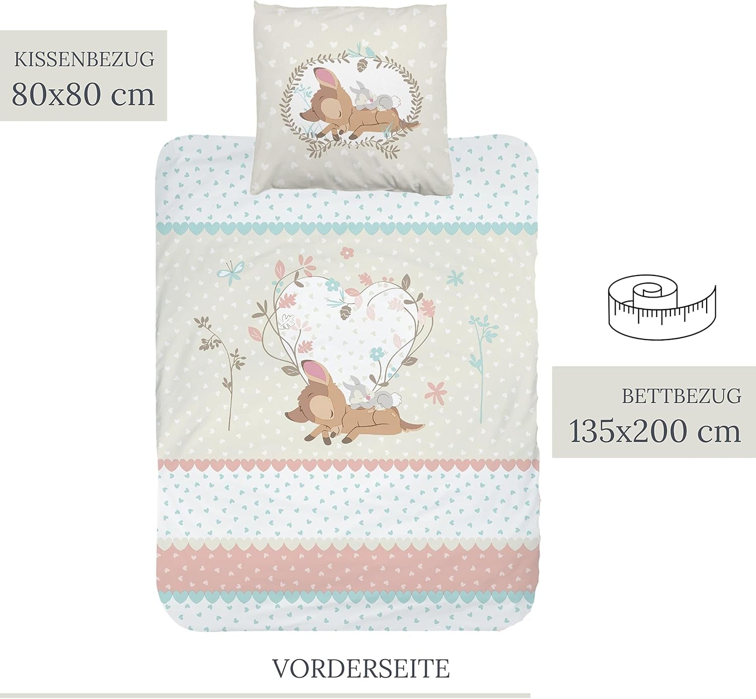 Beddengoed voor meisjes, Bambi, 100% katoen Beddengoed - kinderen Naty Shop