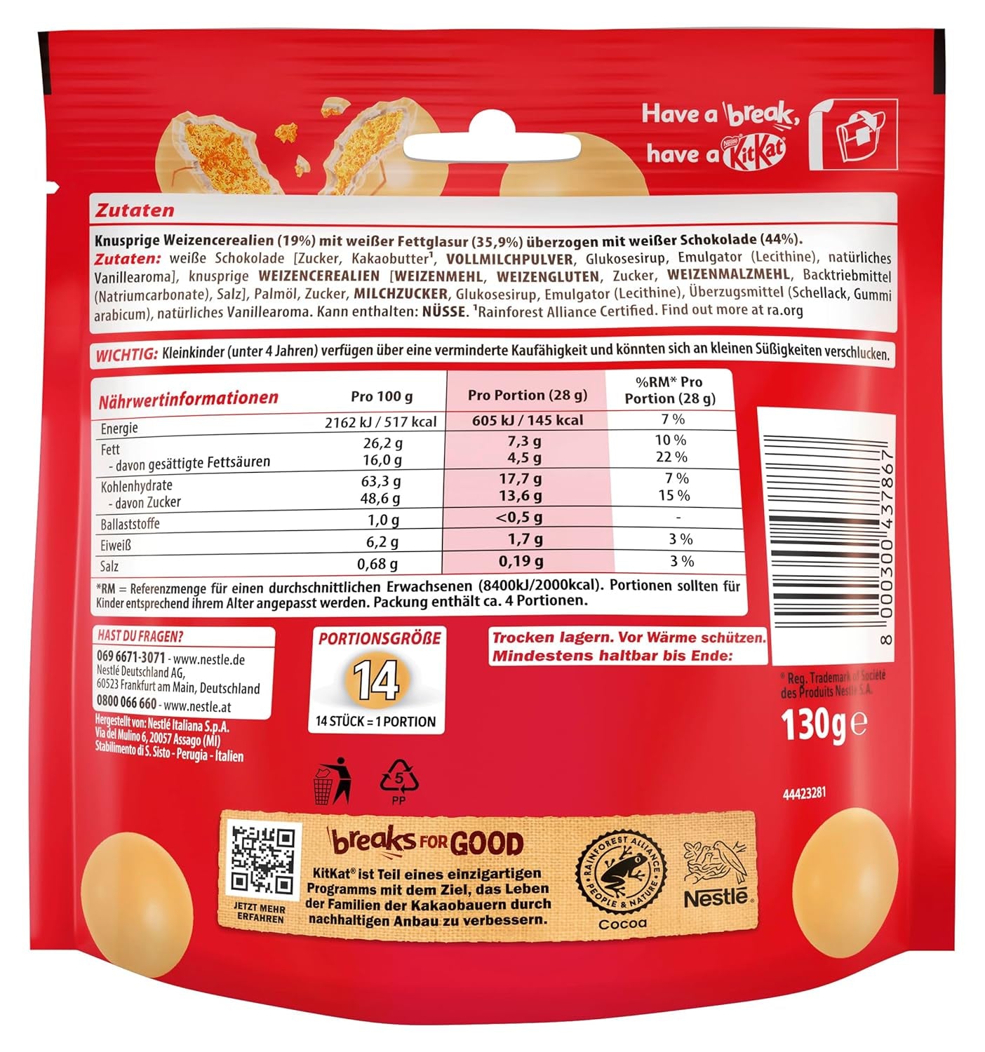 NESTLÉ witte ballen, verpakking van 1 (1 x 130 g)