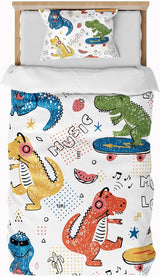 Beddengoed voor kinderen, jongens, diverse modellen, met ritssluiting, microvezel polyester Beddengoed - kinderen Naty Shop Dinosaurs 135X200 Cm + 80X80 Cm