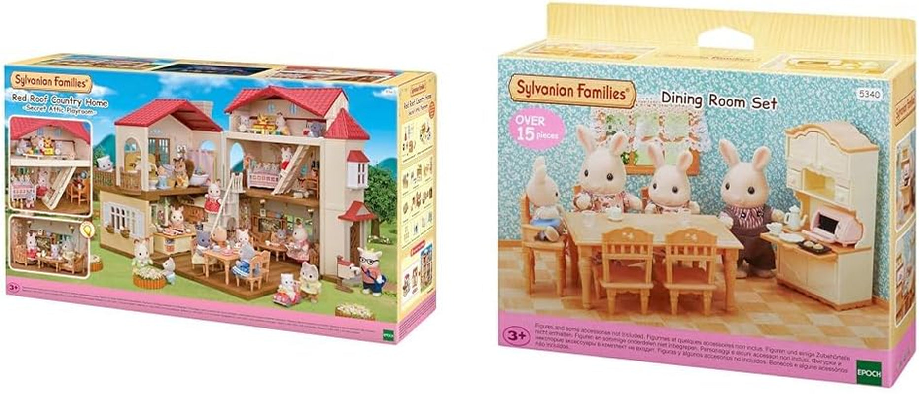5716 Herenhuis met zolder - Poppenhuis & - 5340 - Landhuis Woonkamer NIEUW Kunststof Klein Veelkleurig