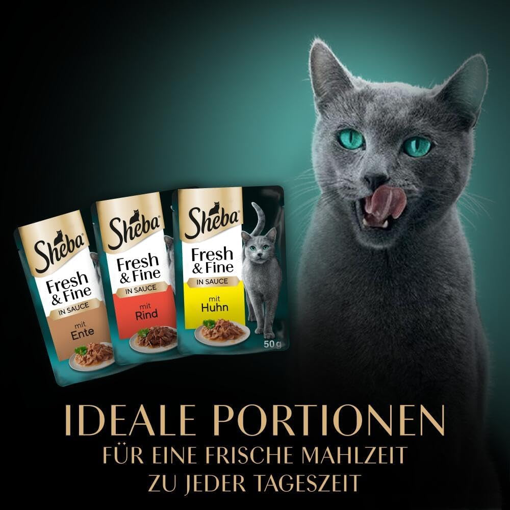 Sheba CATCARE Zakje Nat Vers & FIJN (Vlees) Stukjes IN Jus Volwassene 50G Multipack Standaard